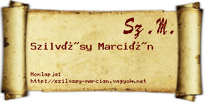 Szilvásy Marcián névjegykártya